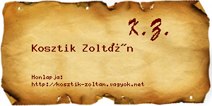 Kosztik Zoltán névjegykártya