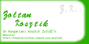 zoltan kosztik business card